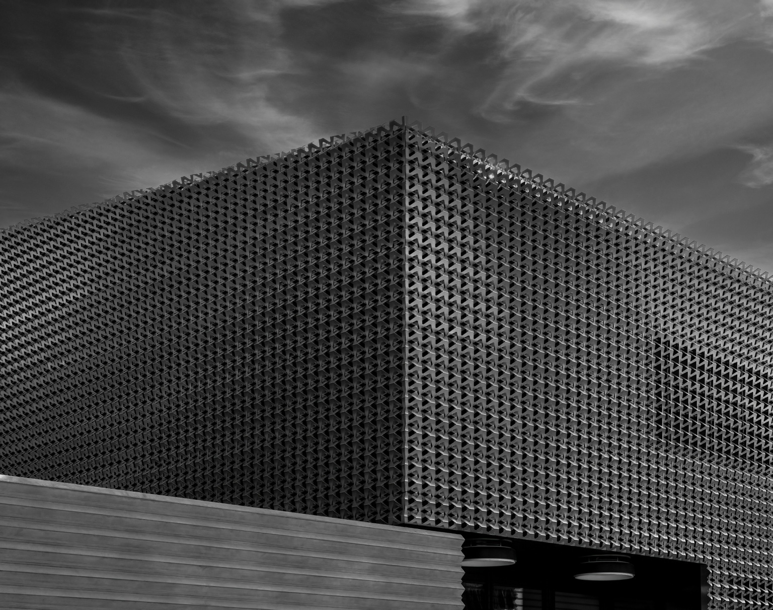 Minimalist black and white commercial architecture